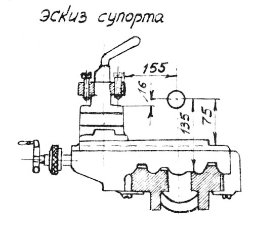 Габаритні розміри робочого простору токарного верстата ТС-135